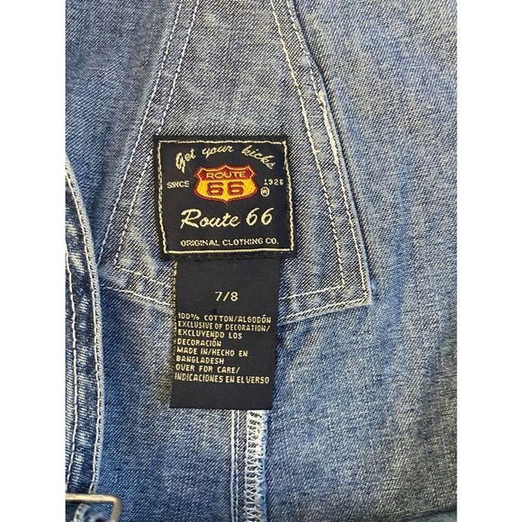Route 66 size 7/8 jr. Denim overall shorts - Picture 6 of 7